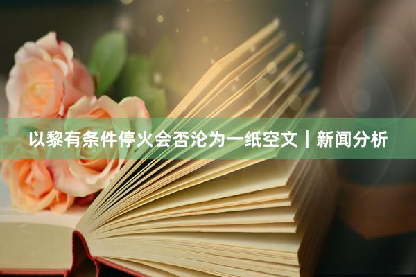以黎有条件停火会否沦为一纸空文｜新闻分析