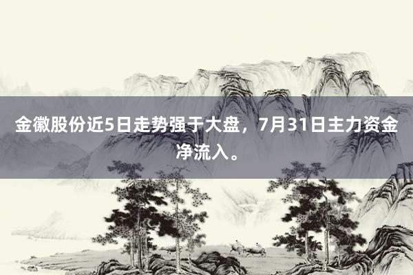 金徽股份近5日走势强于大盘，7月31日主力资金净流入。