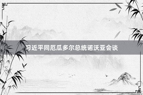 习近平同厄瓜多尔总统诺沃亚会谈