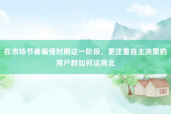 在市场节奏偏慢时期这一阶段，更注重自主决策的用户群如何运用北