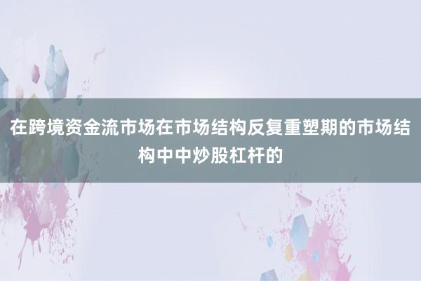 在跨境资金流市场在市场结构反复重塑期的市场结构中中炒股杠杆的