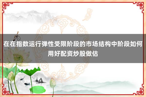 在在指数运行弹性受限阶段的市场结构中阶段如何用好配资炒股做估