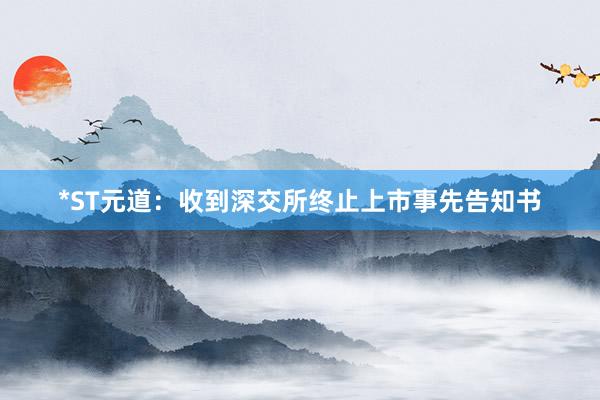 *ST元道：收到深交所终止上市事先告知书
