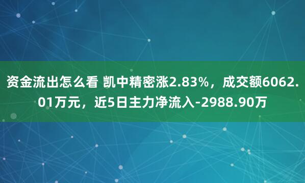 资金流出怎么看 凯中精密涨2.83%，成交额6062.01万元，近5日主力净流入-2988.90万